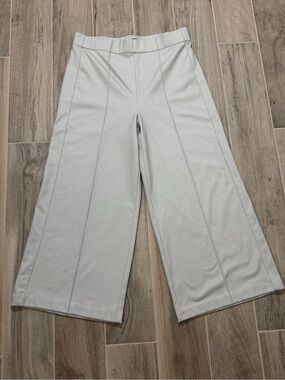JNY Gray Wide Leg Cropped Pants High Waist Pull On Career Casual XL